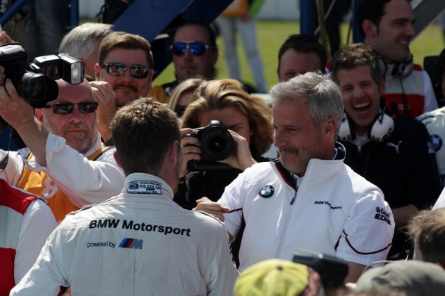 Hockenheim (DE) 04th May 2014. BMW Motorsport, Winner Marco Wittmann (DE) BMW Works Driver and Jens Marquardt (DE) BMW Motorsport Director. This image is copyright free for editorial use © BMW AG (05/2014).