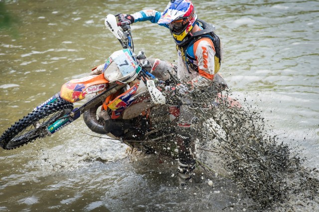 Wade Young performs during the Red Bull Romaniacs in Sibiu, Romania on July 15th, 2014.