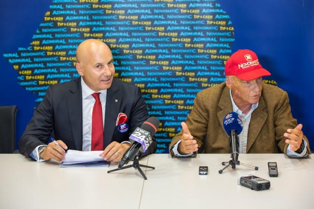 Niki Lauda și Valentin Adrian Georgescu, CEO al NOVOMATIC Group România