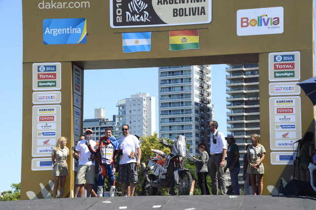 during the Dakar 2016 Argentina,  Bolivia, Etape 13 / Stage 13,  Villa Carlos Paz – Rosario, Finish - Podium  from  January 16, 2016 - Photo Eric Vargiolu / DPPI